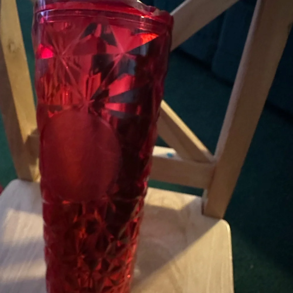 Starbucks Vibrant Red Glass Tumbler